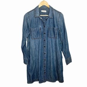 Madewell Chambray Tunic Top Womens L Coastal Cowgirl Long Sleeve Mini Dress